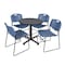 Kobe Kobe Round Table & Chair Set, Wood, Metal, Polypropylene Top, Grey TKB30RNDGY44BE - alternate 1